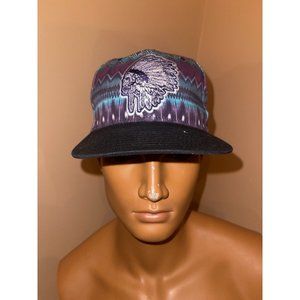 Carbon Elements Skull Indian Flat Brim Snapback Southwest Aztec Style Cap Hat